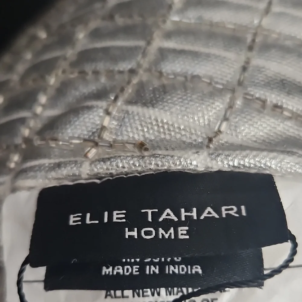 Elie Tahari Shimmering Silver Accent Pillow
